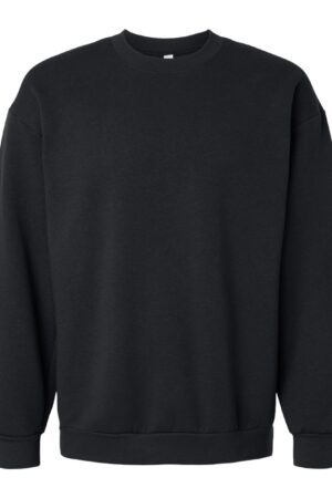 American Apparel RF496 Unisex ReFlex Fleece Crewneck Sweatshirt in Black – front view