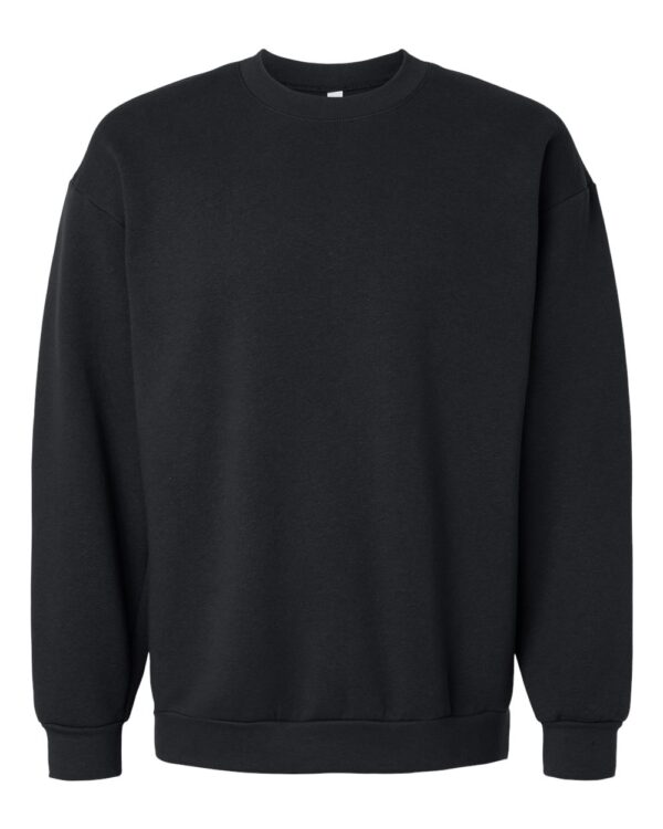 American Apparel RF496 Unisex ReFlex Fleece Crewneck Sweatshirt in Black – front view