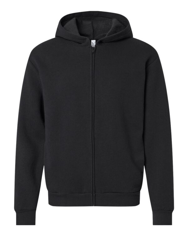 American Apparel RF497 Unisex ReFlex Fleece Full-Zip Hoodie in Black – front view